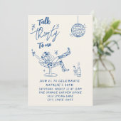 30thブルードドル女性のカーボーイ沿岸写真誕生日 招待状 (スタンド正面)