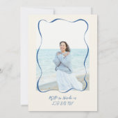 30thブルードドル女性のカーボーイ沿岸写真誕生日 招待状 (裏面)