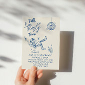 30thブルーハンドドロー女性のカーボーイ沿岸おもしろい誕生日 招待状