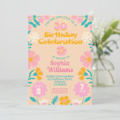 30thレトロピーチフローラ誕生日招待状 招待状 (スタンド正面)