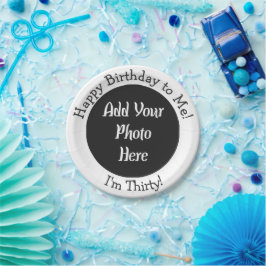30th誕生日あなたの写真を追加カスタム紙プレート ペーパープレート