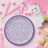 30th誕生日の乱数パターン黒/白 ペーパープレート (パーティー)