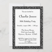 30th誕生日の乱数パターン黒/白 招待状 (正面)