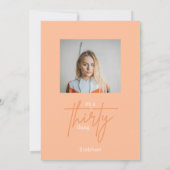 30th誕生日の桃の写真 招待状 (裏面)