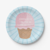 30th誕生日アイスクリームパーティー紙プレート ペーパープレート (正面)