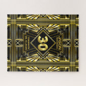 30th誕生日アールデコ金ゴールドブラック素晴らしギャツビー ジグソーパズル (横)