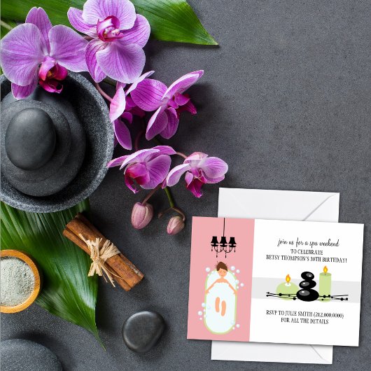 30th誕生日ガーリースパウィークエンドゲートウェイ招待状 招待状