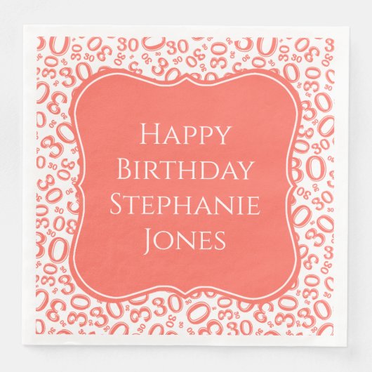 30th誕生日コーラルランダムパターン30 (正面)