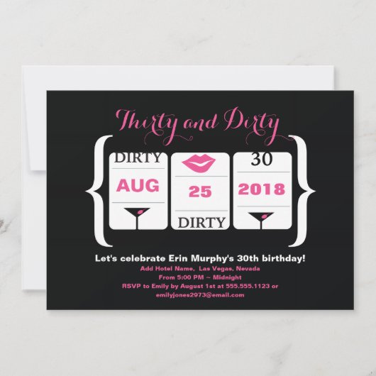 30th誕生日スロットマシン 招待状 (正面)