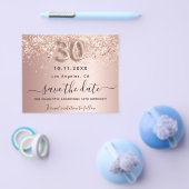 30th誕生日バラグリッター予算の日付を保存 チラシ (シングル)