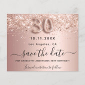 30th誕生日バラグリッター予算の日付を保存 チラシ (正面)