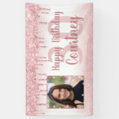 30th誕生日バラ金ゴールドグリッタードリップスパークルフォト 横断幕 (縦)