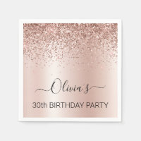 30th誕生日バラ金ゴールド-赤面ピンクグリッター