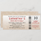 30th誕生日パーティの招待状サンドチケット 招待状 (正面/裏面)