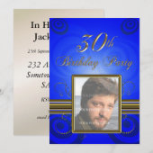 30th誕生日パーティの招待状 招待状 (正面/裏面)