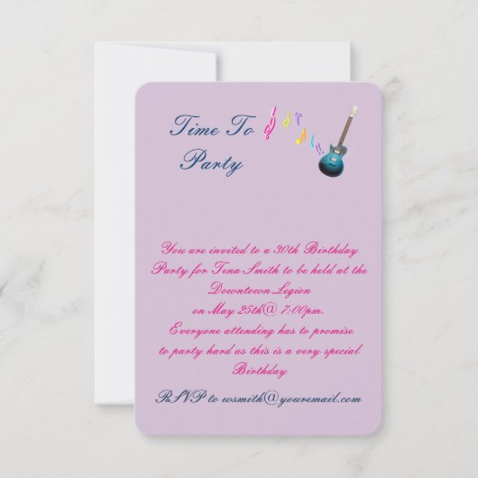 30th誕生日パーティーの招待状 招待状 (正面)