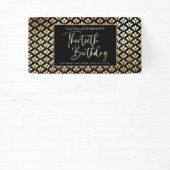 30th誕生日パーティーの白黒と金ゴールドスクリプト 横断幕 (インサイチュ)