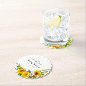 30th誕生日パーティーひまわりデイジーカスタム ペーパーコースター (インサイチュ)