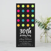 30th誕生日パーティーキャンディ水玉模様 招待状 (スタンド正面)