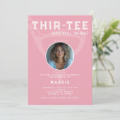 30th誕生日パーティーゴルフクラブフォトピンクモダン 招待状 (スタンド正面)