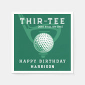 30th誕生日パーティーゴルフテーマモダングリーンナプキン スタンダードカクテルナプキン (正面)