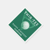 30th誕生日パーティーゴルフテーマモダングリーンナプキン スタンダードカクテルナプキン (角)