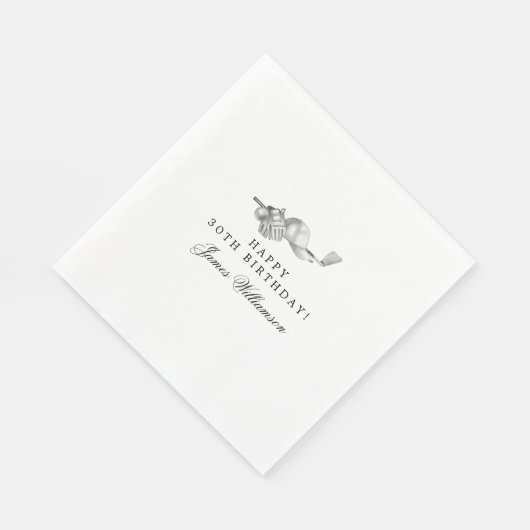 30th誕生日パーティーゴルフテーマ編集可能 スタンダードランチョンナプキン (角)