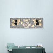 30th誕生日パーティーシルバーグリッター パーソナライズされた 横断幕 (トレードショー)