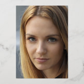 30th誕生日パーティーバラ金ゴールドフォト抽象芸術ブラシ 箔招待状 (裏面)