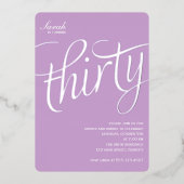 30th誕生日パーティーフォイル招待状 箔招待状 (正面)