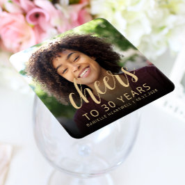 30th誕生日パーティーフォト応援 スクエアペーパーコースター