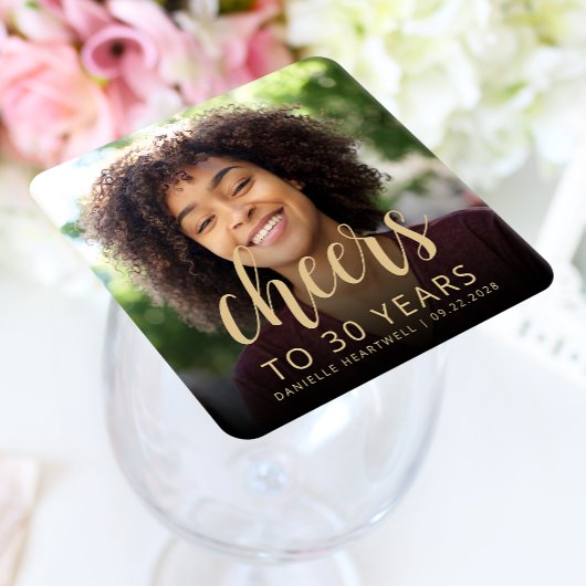 30th誕生日パーティーフォト応援 スクエアペーパーコースター