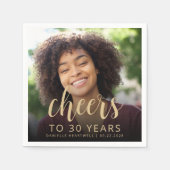 30th誕生日パーティーフォト応援 スタンダードカクテルナプキン (正面)