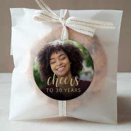 30th誕生日パーティーフォト応援 ラウンドシール