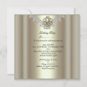 30th誕生日パーティーホワイトクリームパールダイヤモンド 招待状 (裏面)