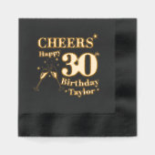30th誕生日パーティー応援シャンパングラス 箔ナプキン (正面)