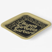 30th誕生日パーティー番号パターンブラック金ゴールド ペーパープレート (傾斜あり)