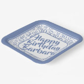 30th誕生日パーティー番号パターンブルー/ホワイト ペーパープレート (傾斜あり)