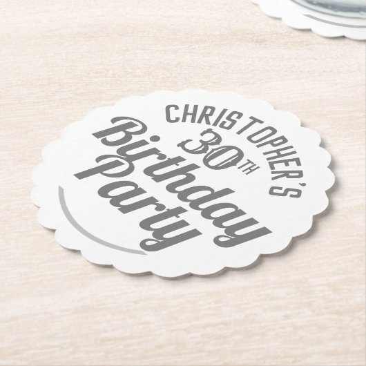 30th誕生日パーティー紙コースター ペーパーコースター (アングル)