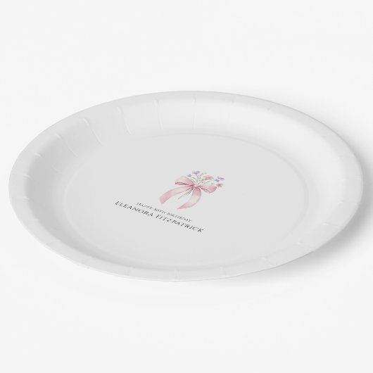 30th誕生日パーティー紙プレートボウワイルドフラワー ペーパープレート (アングル)