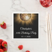 30th誕生日パーティー金ゴールドスパークルディスコボール スタンダードカクテルナプキン (インサイチュ)