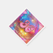 30th誕生日パーティー金ゴールドピンクグリッターディスコボール スタンダードカクテルナプキン (角)