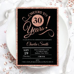 30th誕生日パーティー-バラ金ゴールドブラックANY AGE 招待状<br><div class="desc">女性のための30歳の誕生日パーティの招待状。エレガント招待状カードは黒でフェイクグリッターバラ金ゴールド箔。機能タイポグラフィスクリプトフォント。応援30年！任意のパーソナライズされた年に入ることができる。マイルストーンの大人の毎日お祝いに最適。</div>