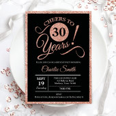 30th誕生日パーティー-バラ金ゴールドブラックANY AGE 招待状