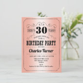 30th誕生日パーティー-バラ金ゴールド 招待状 (スタンド正面)