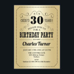 30th誕生日パーティー-レトロ金ゴールドブラック 招待状<br><div class="desc">30歳の誕生日パーティの招待状。レトロエレガントフェイク金ゴールドフォイルとブラックデザイン。どんなカスタマイズ年にも入る事ができる！</div>