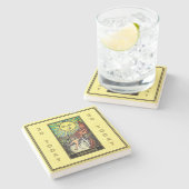 30th誕生日パーティー、太陽タロットカードイエロー ストーンコースター (横)