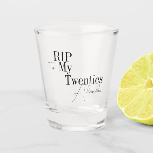 30th誕生日パーティーRIP 20s ミニマル ショットグラス (正面)