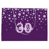 30th誕生日パープルネームダイヤモンド ラージペーパーバッグ (裏面)