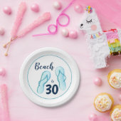 30th誕生日ビーチサンダルビーチパーティー ペーパープレート (パーティー)